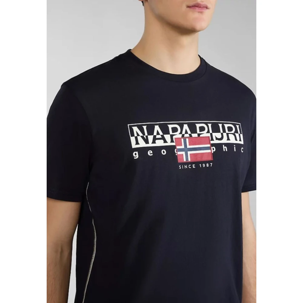 Napapijri Stijlvolle T-shirt voor Mannen in Geel Black Heren