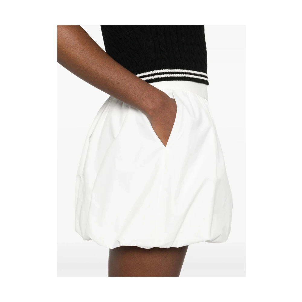 Dunst Witte Flared Rok met Elastische Tailleband White Dames