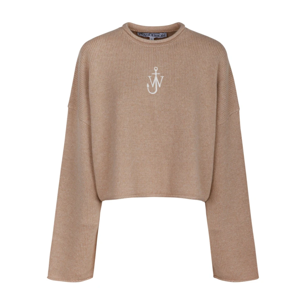 JW Anderson Beige Cropped Jumper met Anchor Logo Beige Dames