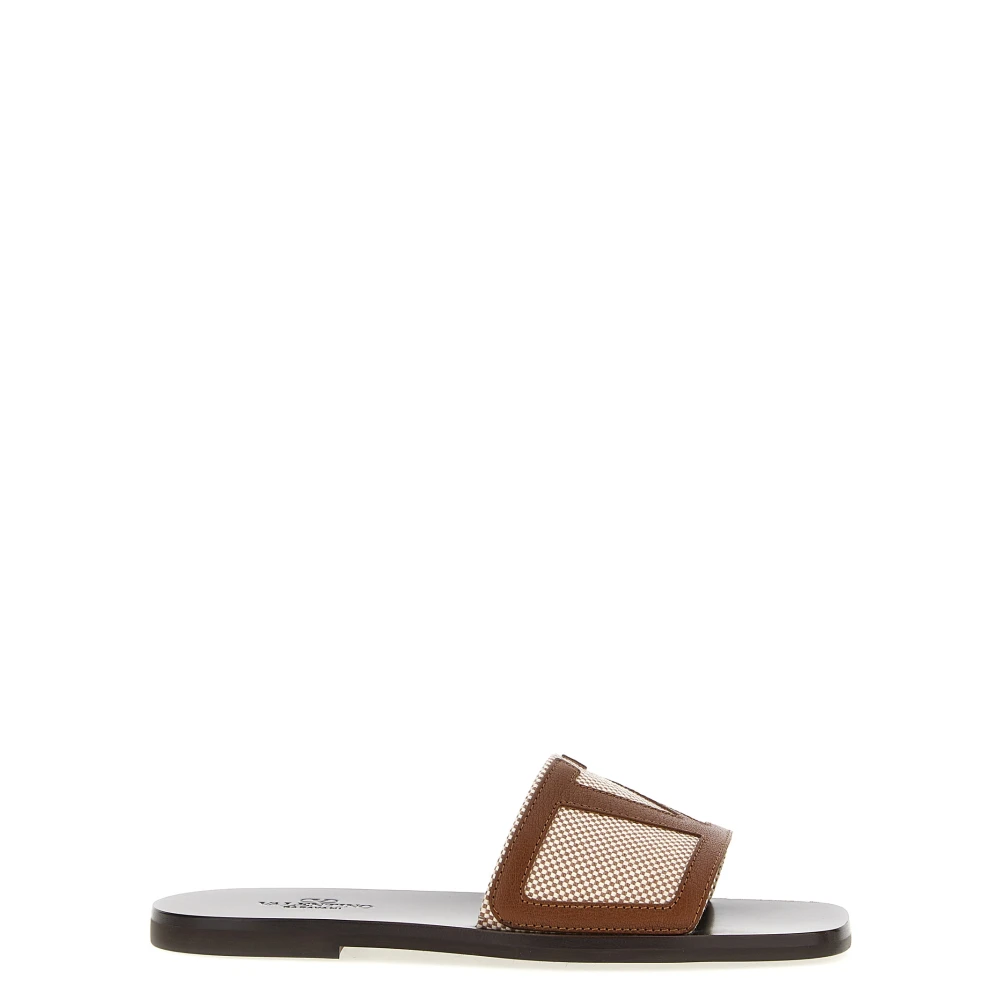 Valentino Garavani Men's Brown Vlogo Signature Slides