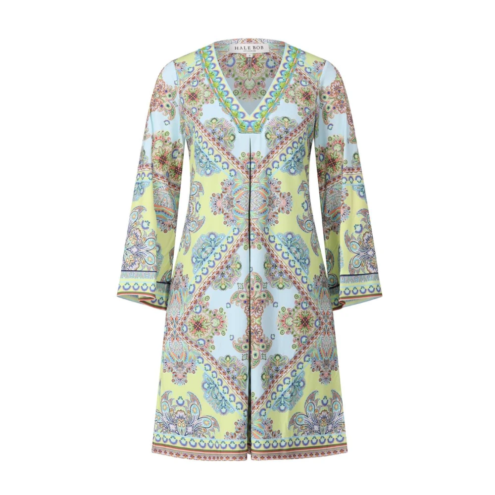 Hale Bob Paisley Midi Jurk met Kralen V-Hals Multicolor Dames