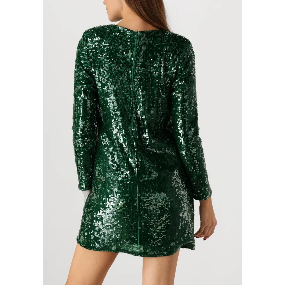 Suncoo Groene Glitter Mini Jurk Green Dames