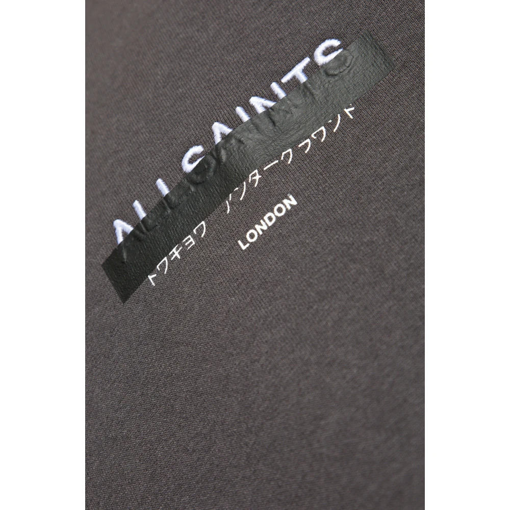 AllSaints Oversized T-shirt met geborduurd logo Gray Heren