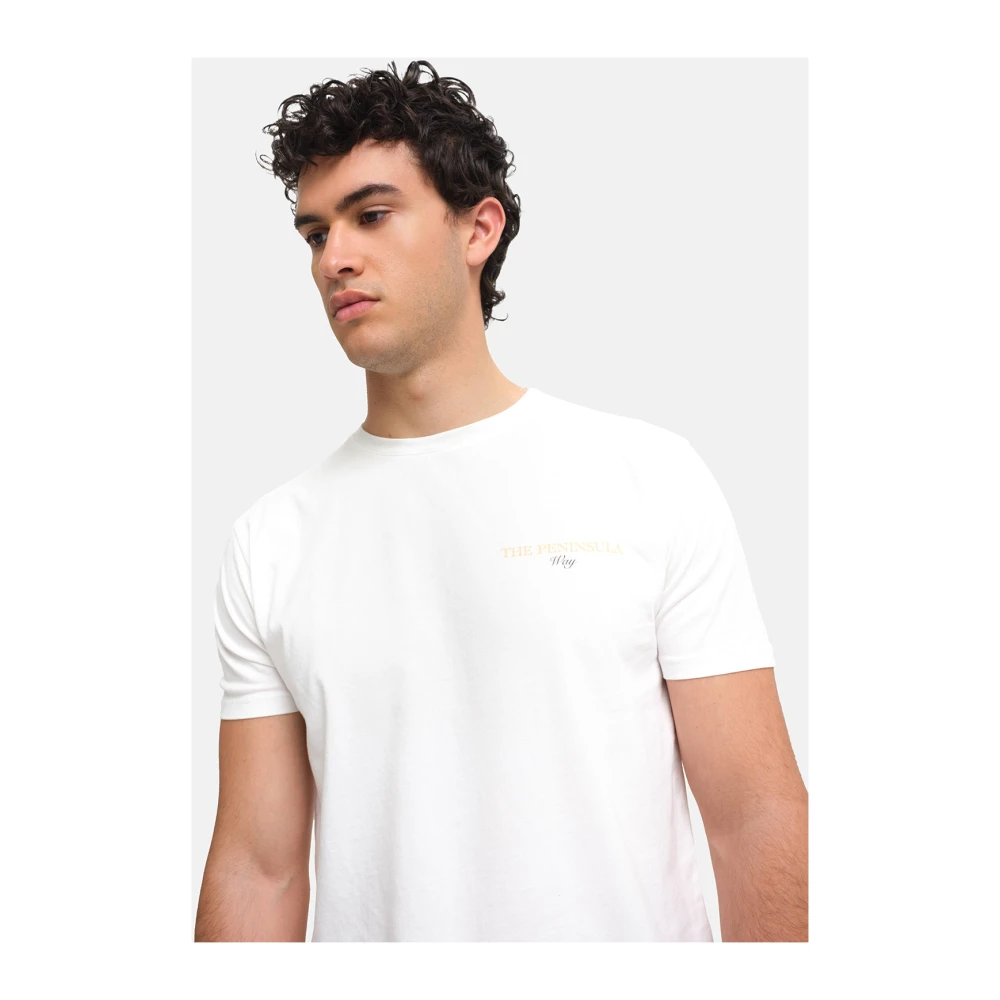 Peninsula Artistieke Print Katoenen T-shirt White Heren