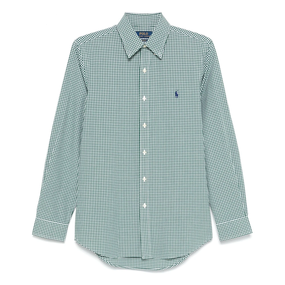 Polo Ralph Lauren Micro-patroon poplin overhemd aangepaste pasvorm Green Heren