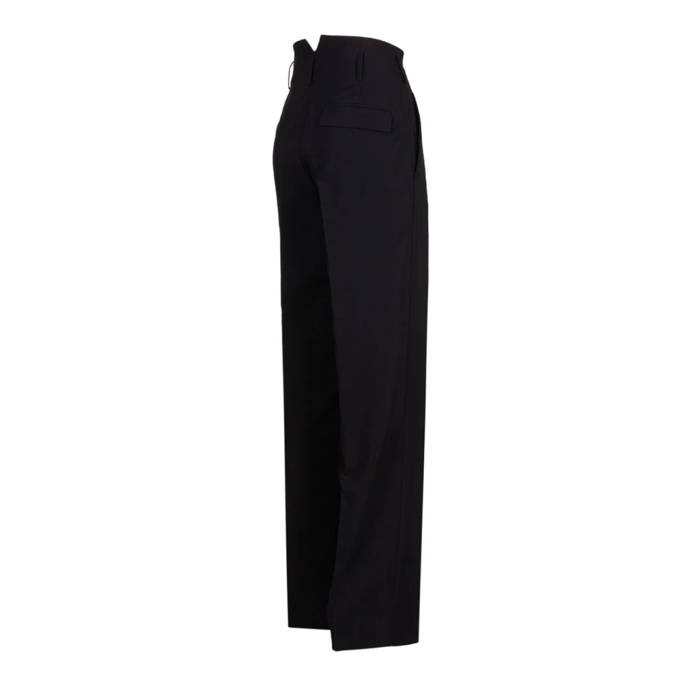 Genny Zwarte Palazzo Broek Elegante Moderne Stijl Black Dames