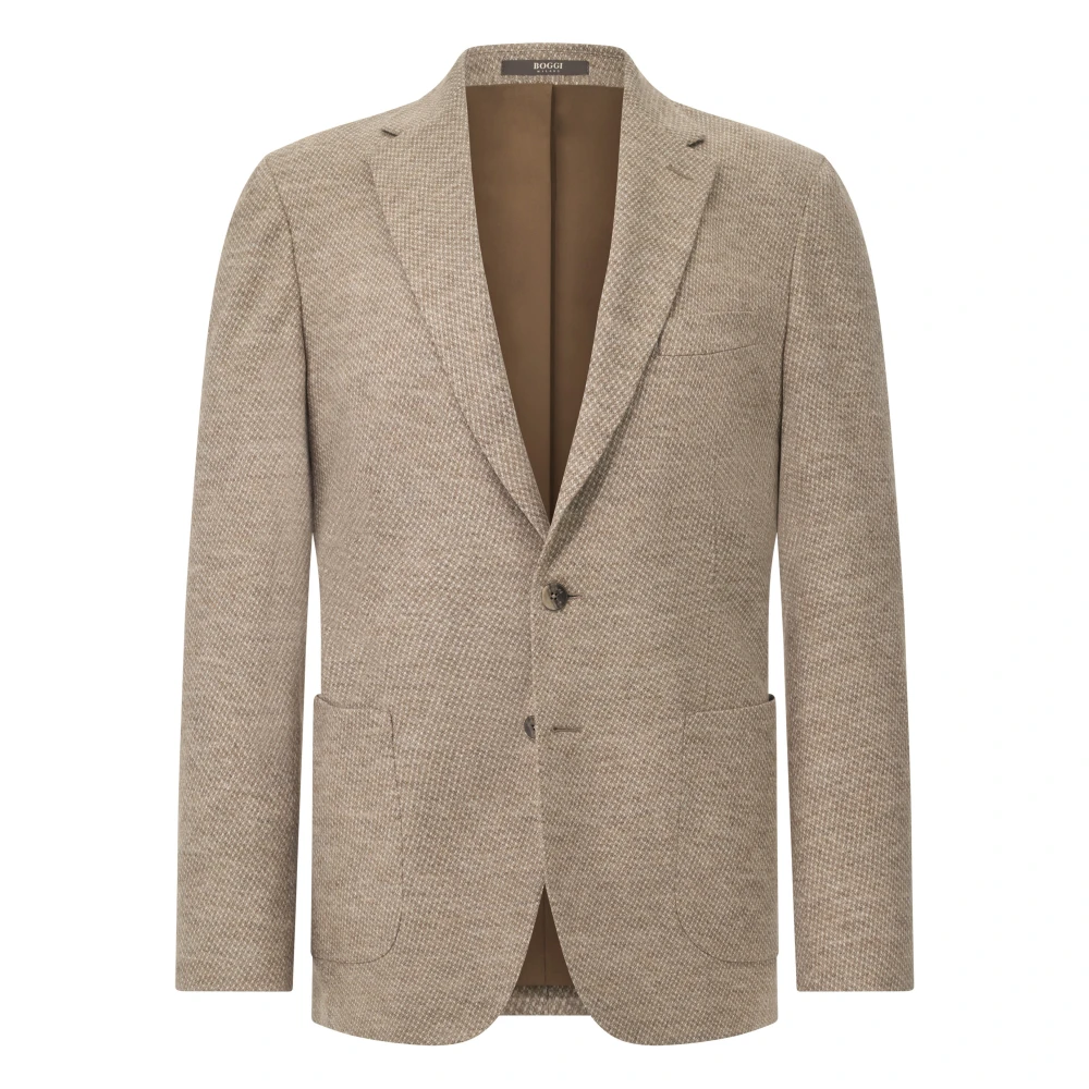 Boggi Milano Beige B Jersey Micro Patterned Jacket