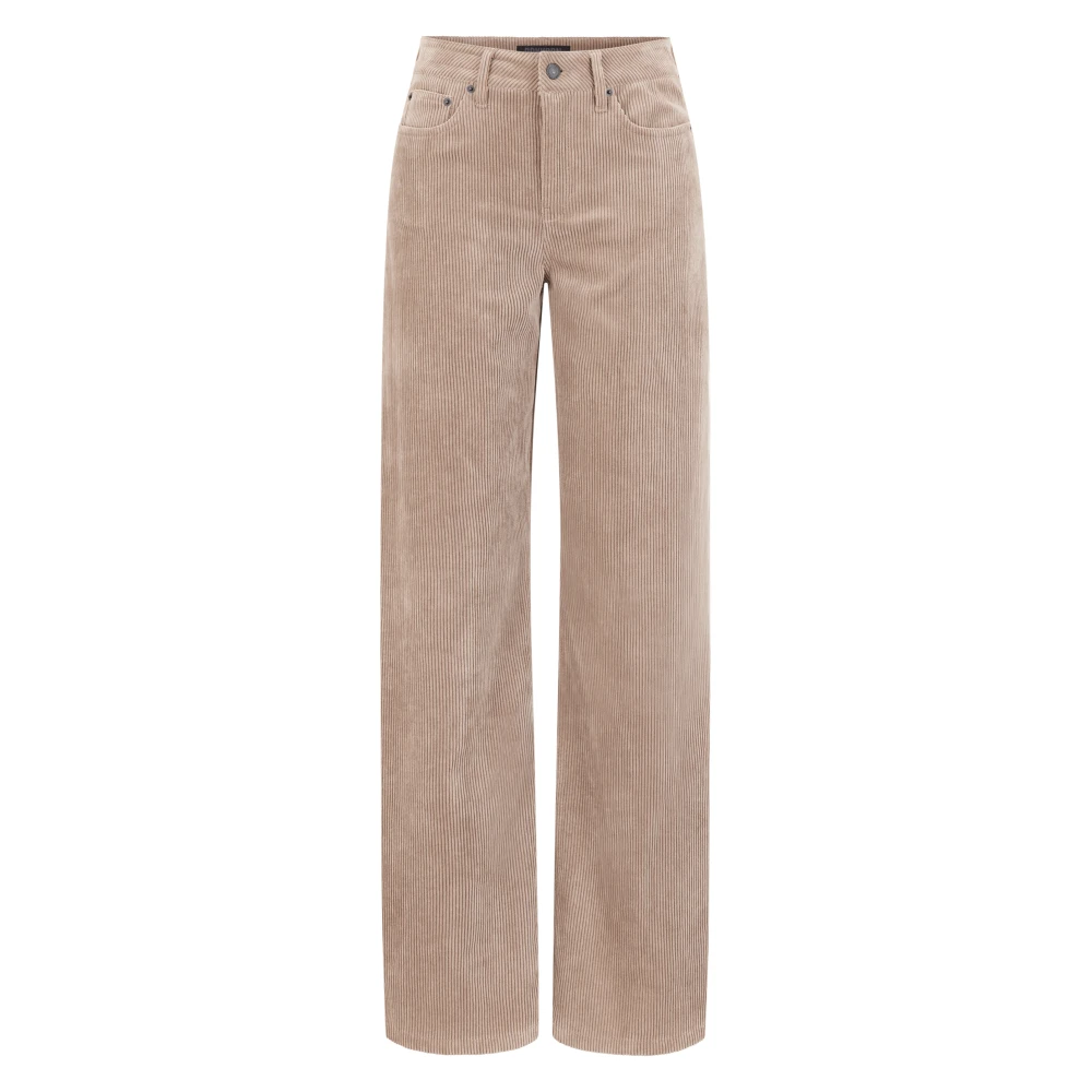 Drykorn Cord Broek 5-Pocket Stijl Relaxte Pasvorm Brown Dames