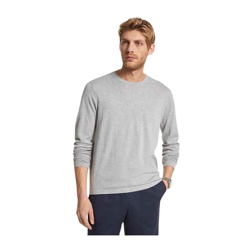 Michael Kors Heather Grey Core Jersey Crew Sweater Gray Heren