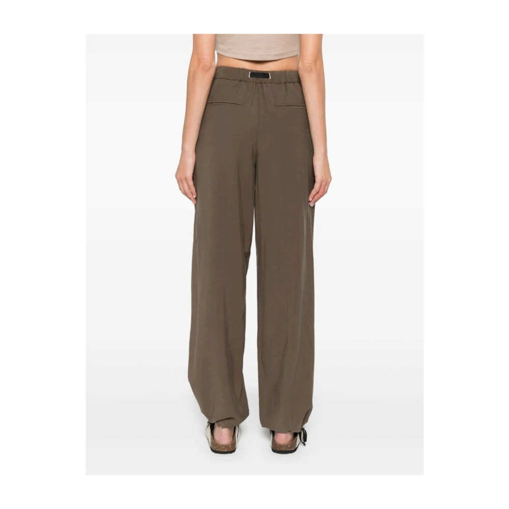 White Sand Hoge Taille Wijde Pijp Broek Brown Dames