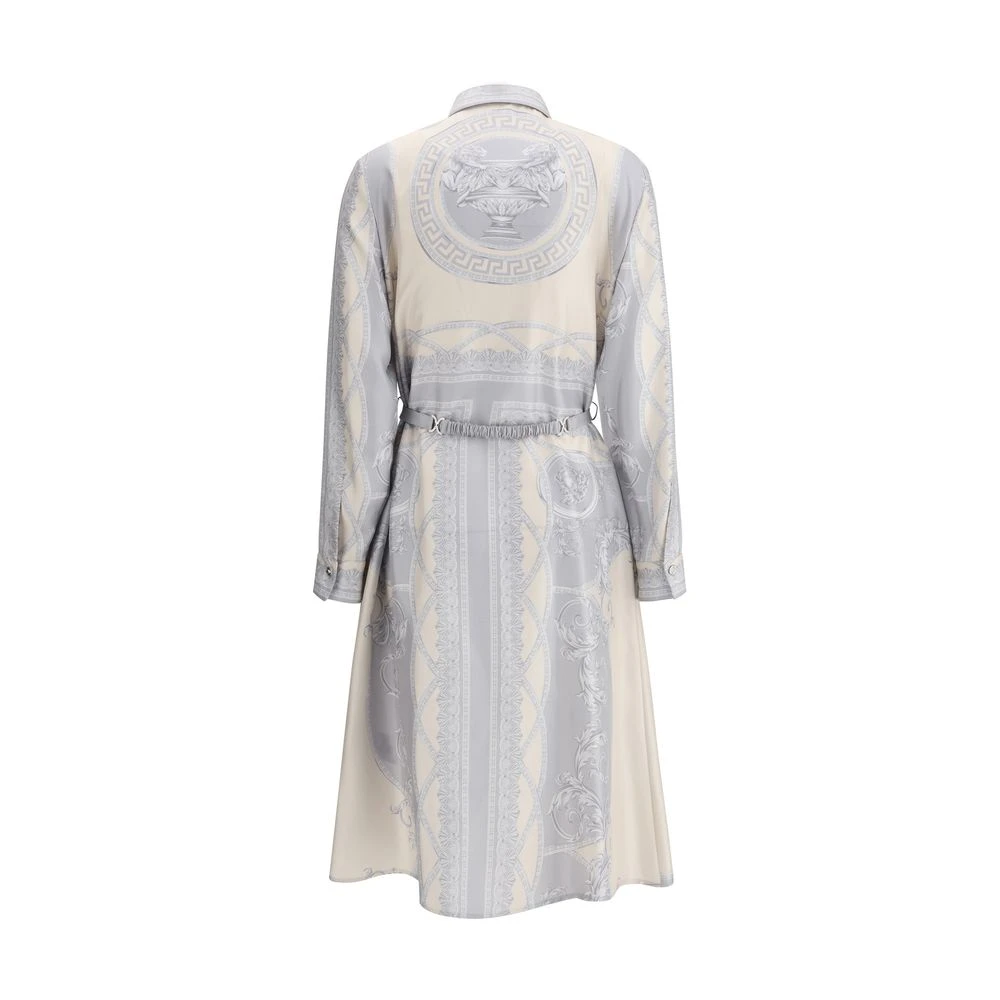 Versace Zijden Chemisier Jurk met Barocco-print Multicolor Dames