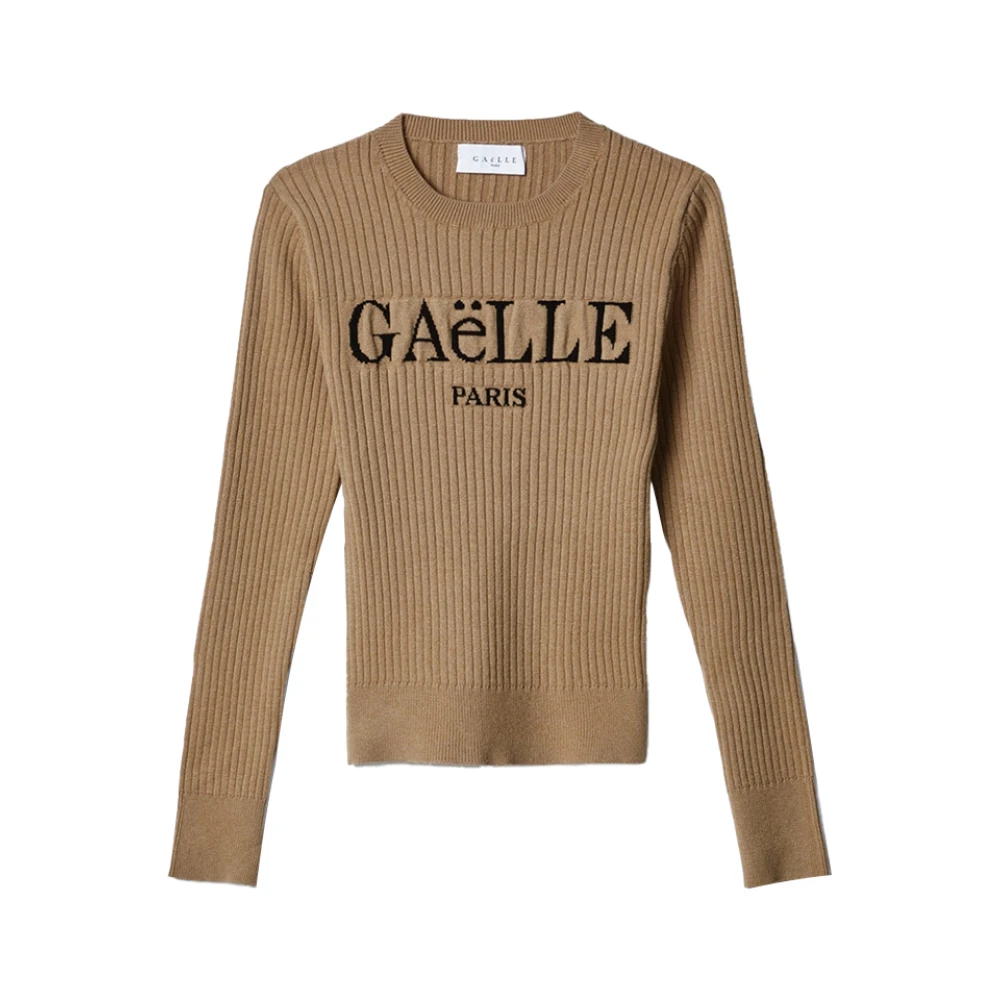 Gaëlle Paris Bruine Wol Kasjmier Trui Brown Dames