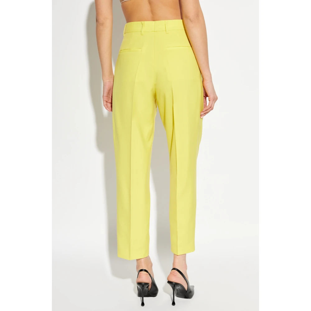 PS By Paul Smith Wollen broek met vouw Yellow Dames