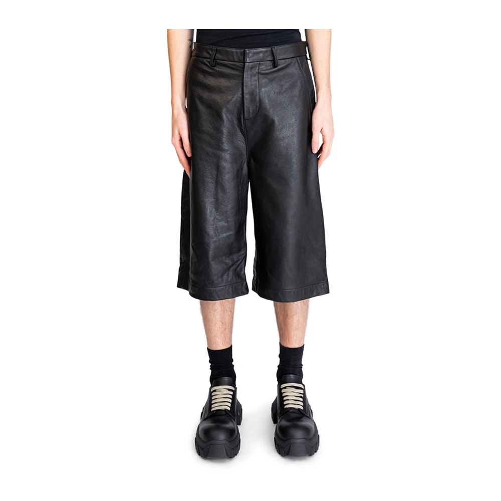 Entire Studios Zwarte Leren Shorts Black Heren