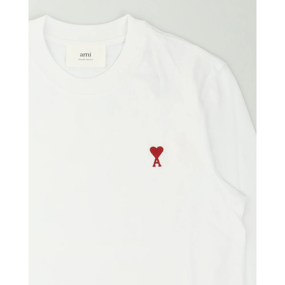 Ami Paris Lange mouwen ADC T-shirt met logo White Heren