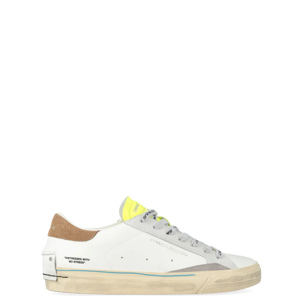 Crime London Distressed 2.0 Flash Lime Heren Schoenen Wit