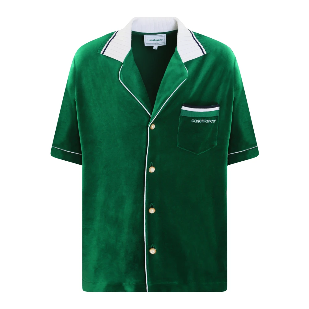 Casablanca Velours Shirt voor Heren Green Heren