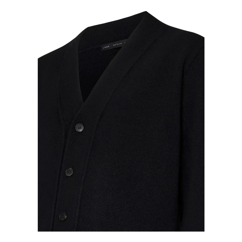 Low Brand Zwarte Gebreide Trui Sweater Aw24 Black Heren