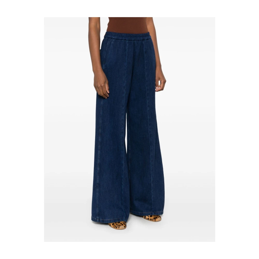 Forte Blauwe Katoenen Broek Blue Dames