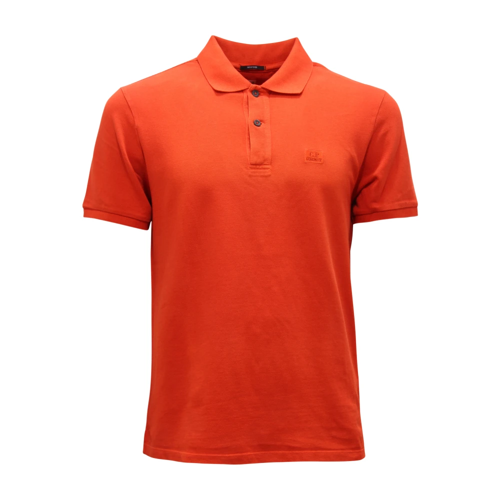 C.p. Company Men's Orange Polo Shirts, S, 24/1 Piquet Polo Shirt