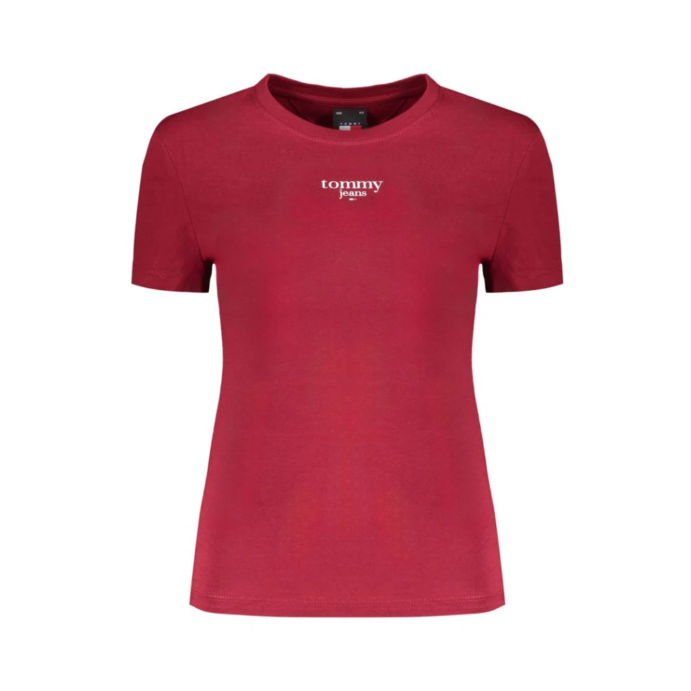 Tommy Hilfiger Rood Katoenen T-shirt met Logoprint Red Dames