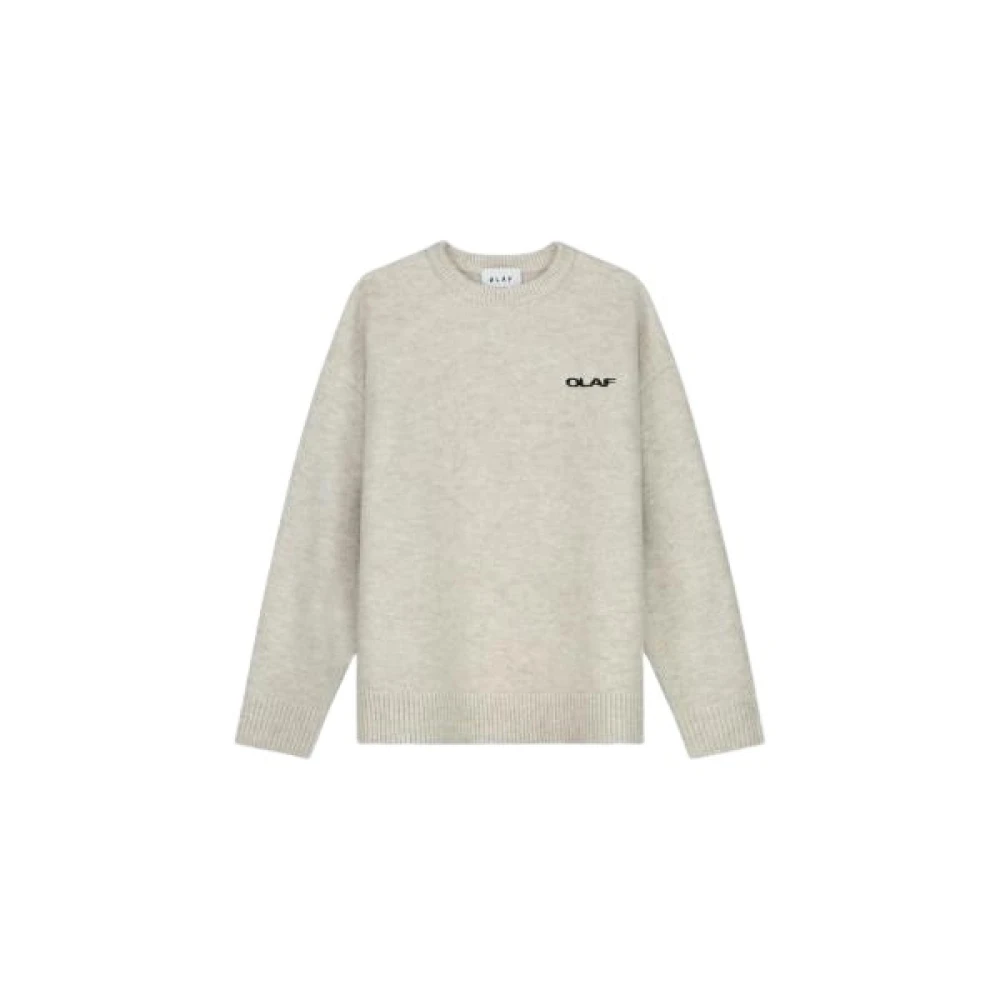 Olaf Hussein Elegante Gebreide Crewneck Trui Beige Heren