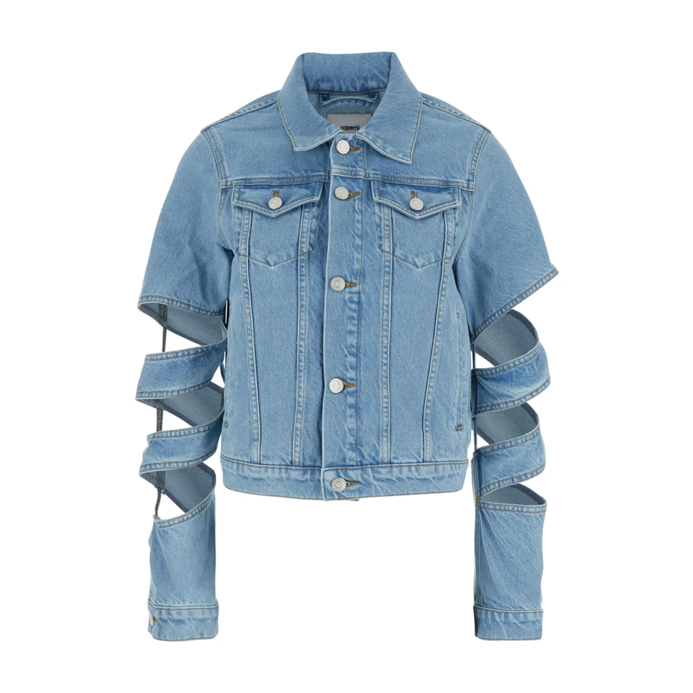 Coperni Women's Blue Denim Jackets, S, Spiral Denim Jacket