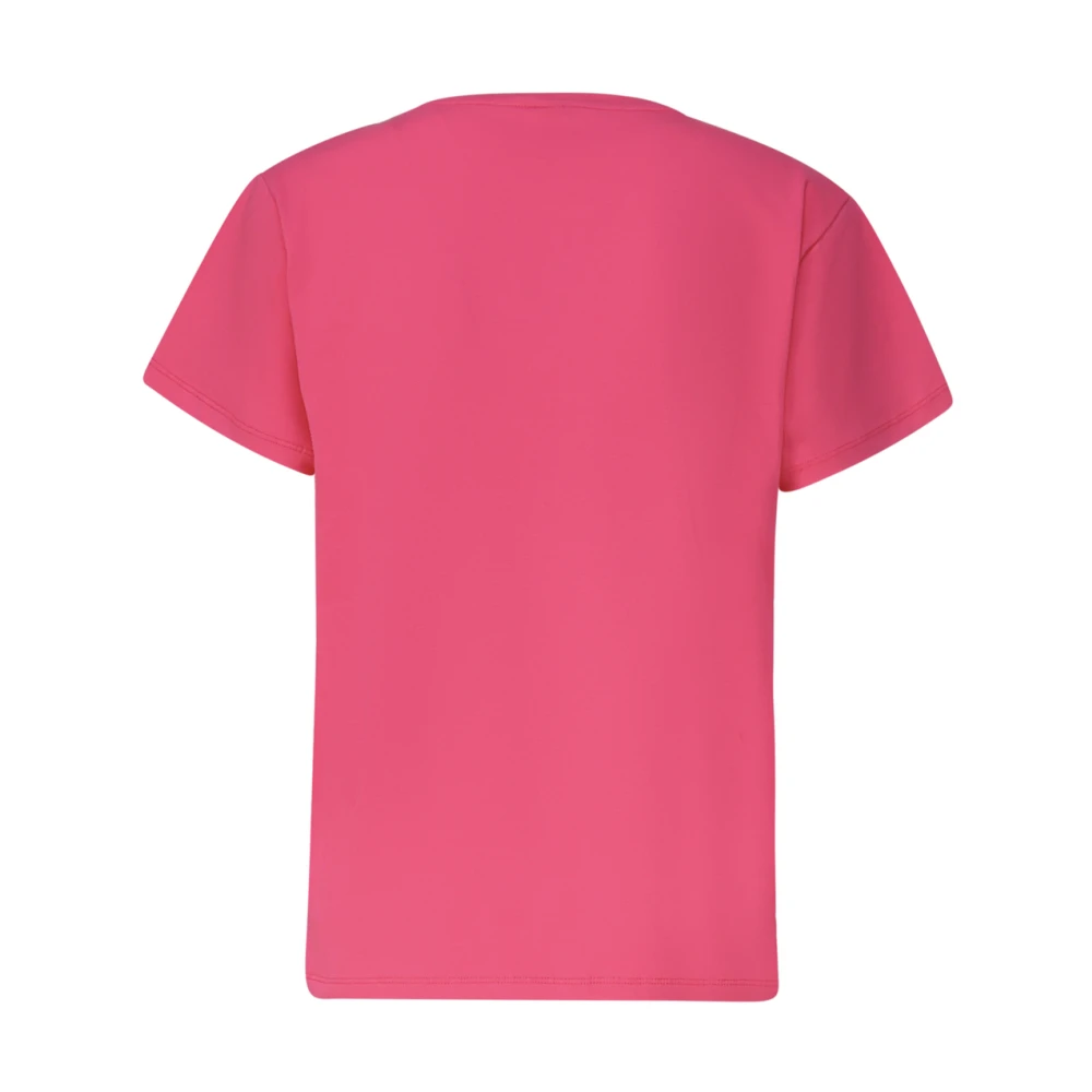 Moschino Roze Katoenen T-shirt met Logo Pink Dames