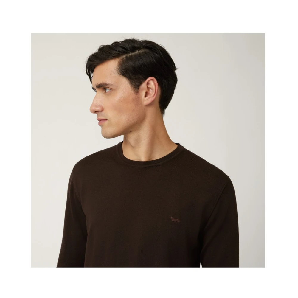 Harmont & Blaine Merino Wol Basic Pullover Brown Heren
