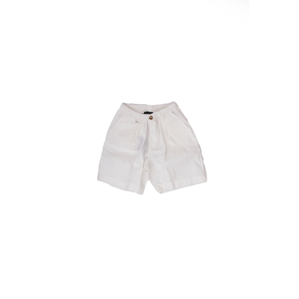 Paolo Pecora Crème Bermuda Shorts met Logo Detail Beige Heren