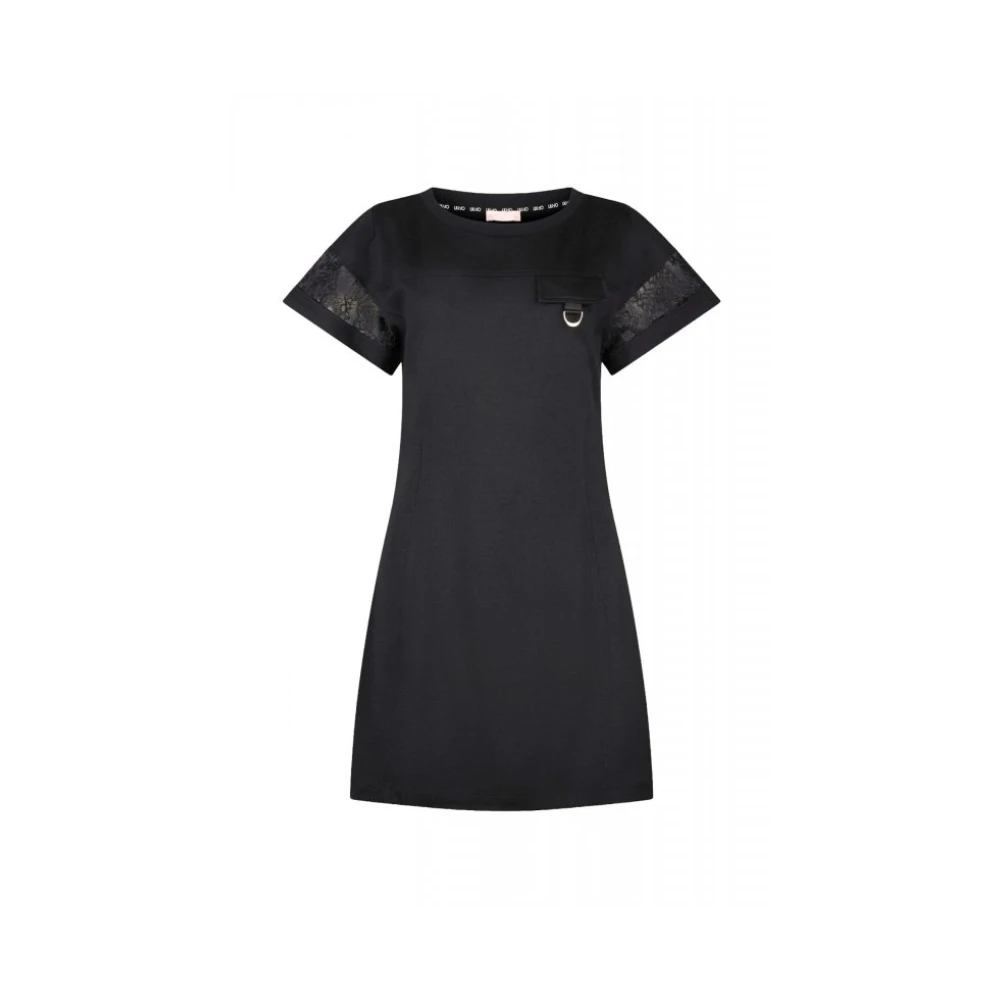 Liu Jo Donna Nero - Vestito Corto Con Dettagli In Pizzo - Dresses - L