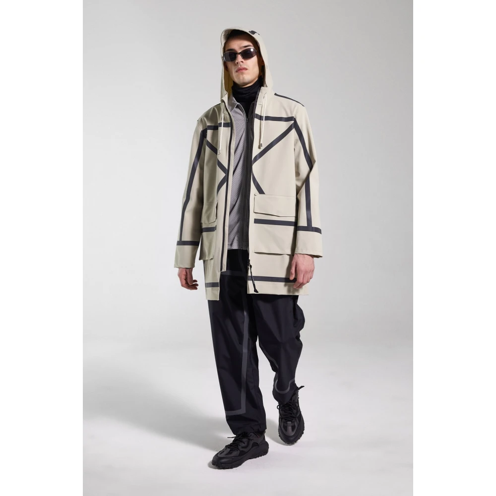 Stutterheim Waterdichte regenjas met reflecterende strepen Beige Heren