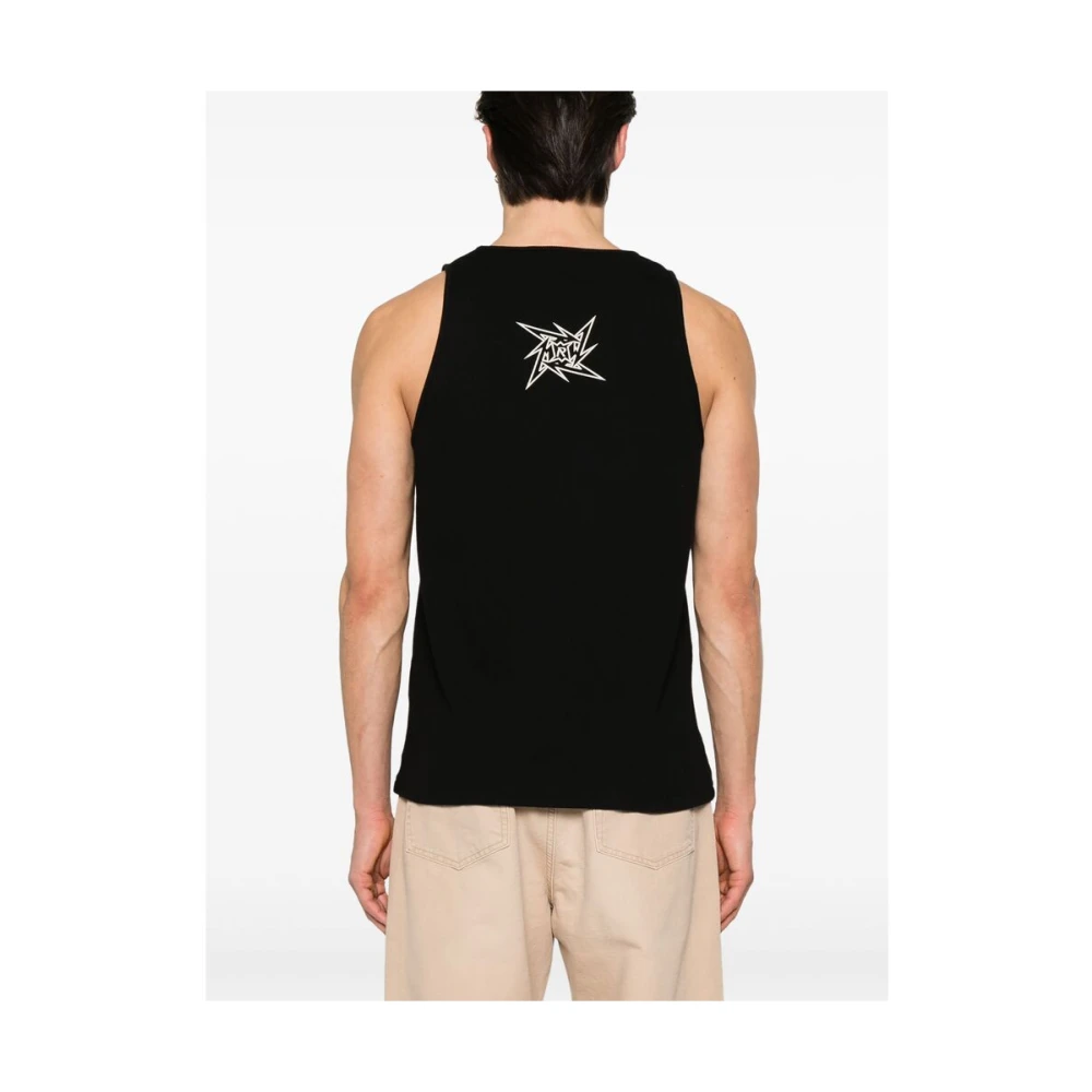 Represent Zwarte Logo Print Mouwloze T-shirt Black Heren