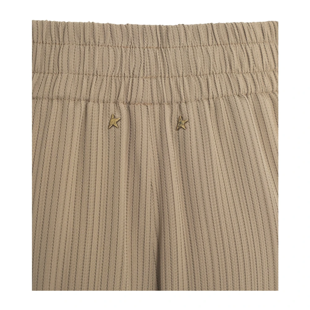 Golden Goose Beige Wide-Leg Pinstripe Broek Beige Dames