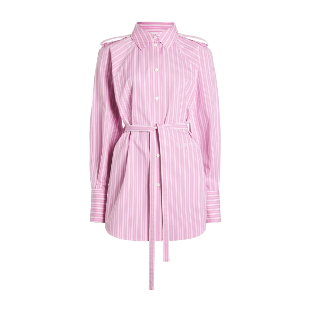 Patou Roze Gestreepte Jurk met Lange Mouwen Pink Dames