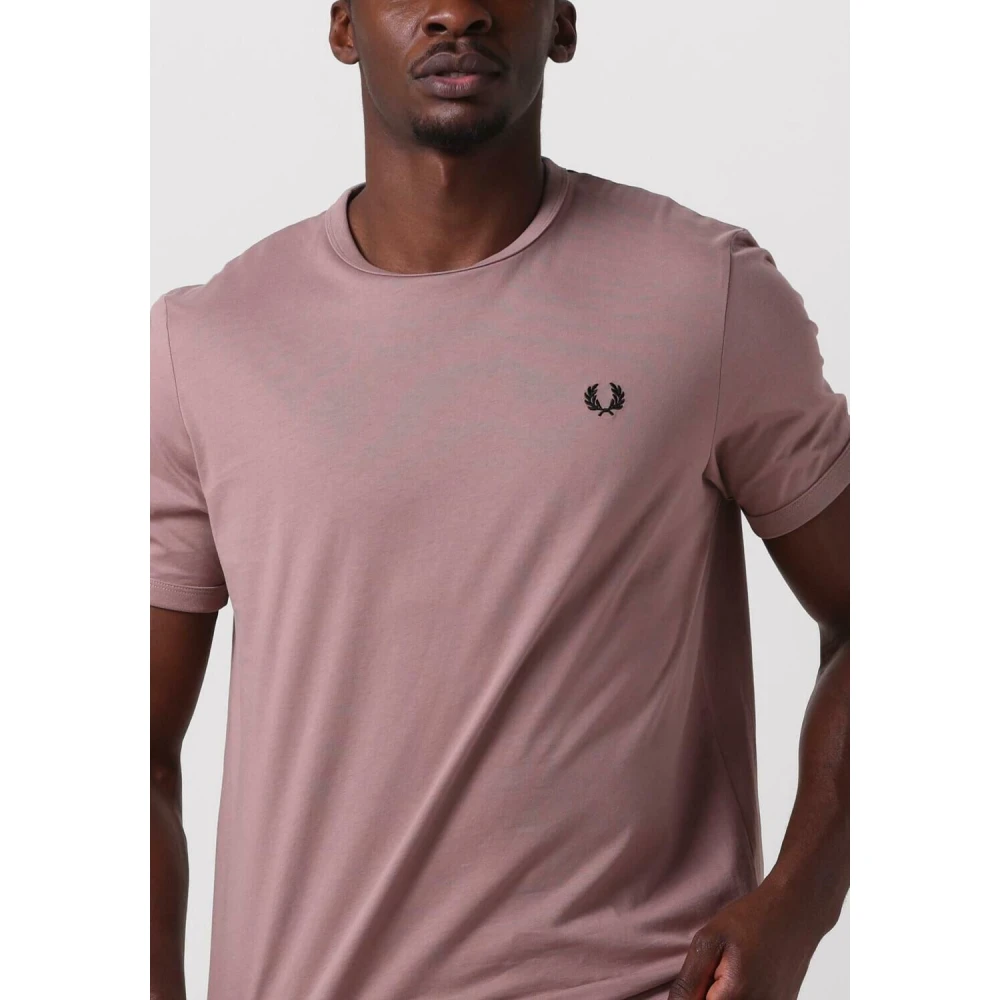 Fred Perry Heren Polo & T-shirt Ringer Tee Pink Heren