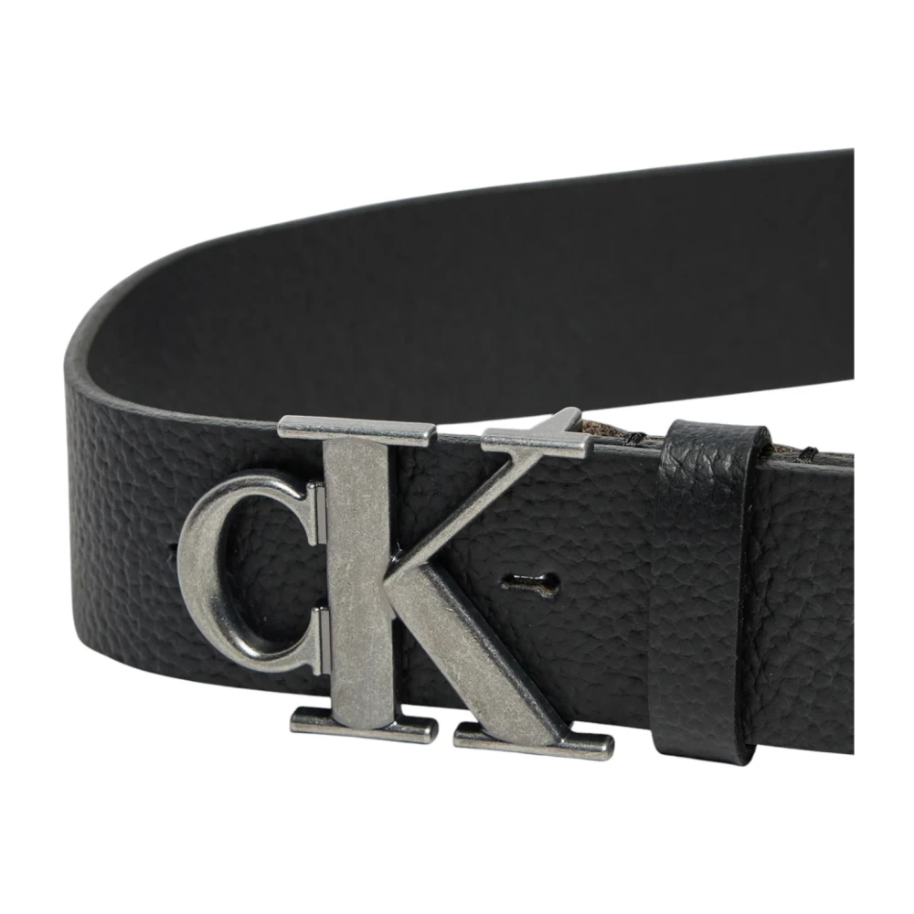 Calvin Klein Jeans Klassieke leren riem met gespsluiting Black Heren
