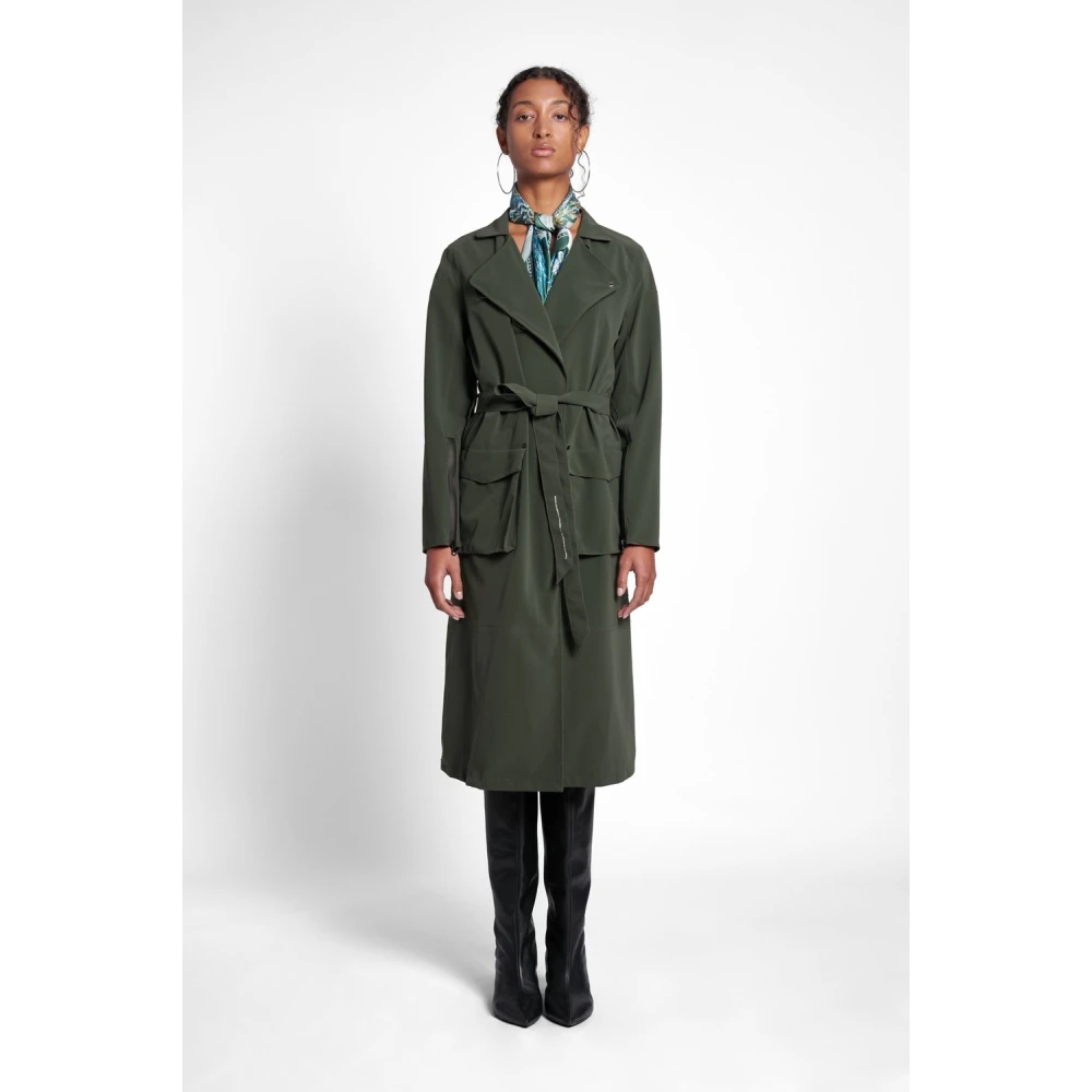 Stutterheim Matte Trenchcoat met Modern Design Green Dames