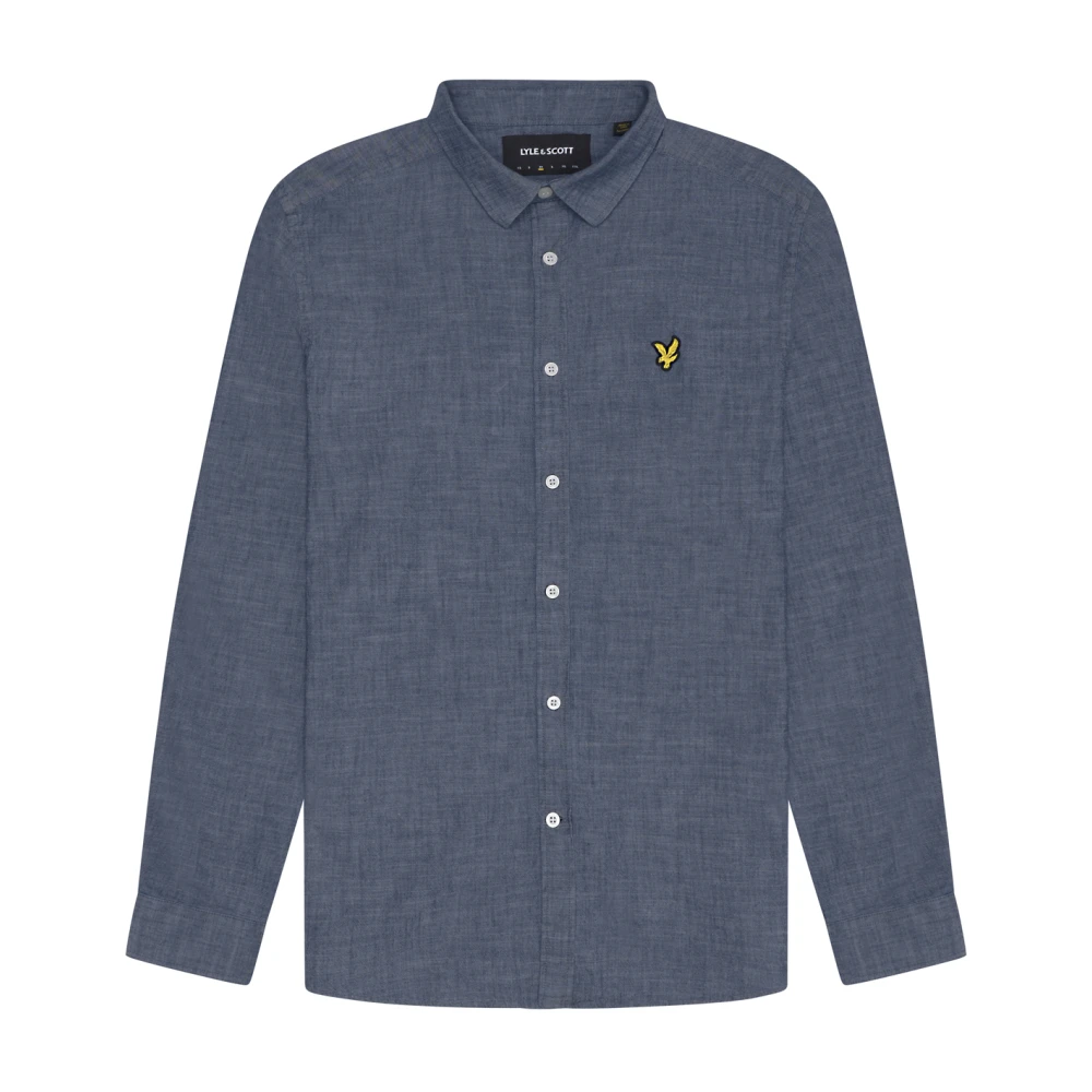 Lyle & Scott LS Geweven Overhemden Chambray Overhemd Blue Heren