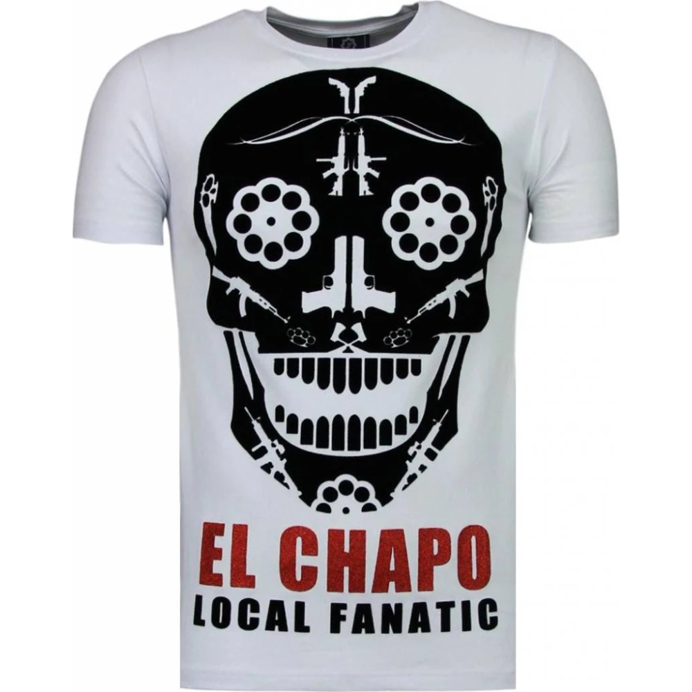 Local Fanatic El Chapo Flockprint - Herr T-shirt - 5084W White, Herr