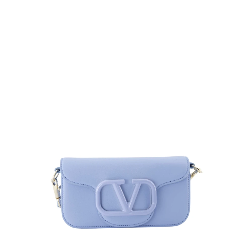 Valentino Garavani Leren Crossbody Tas met VLogo Ornament Blue Dames