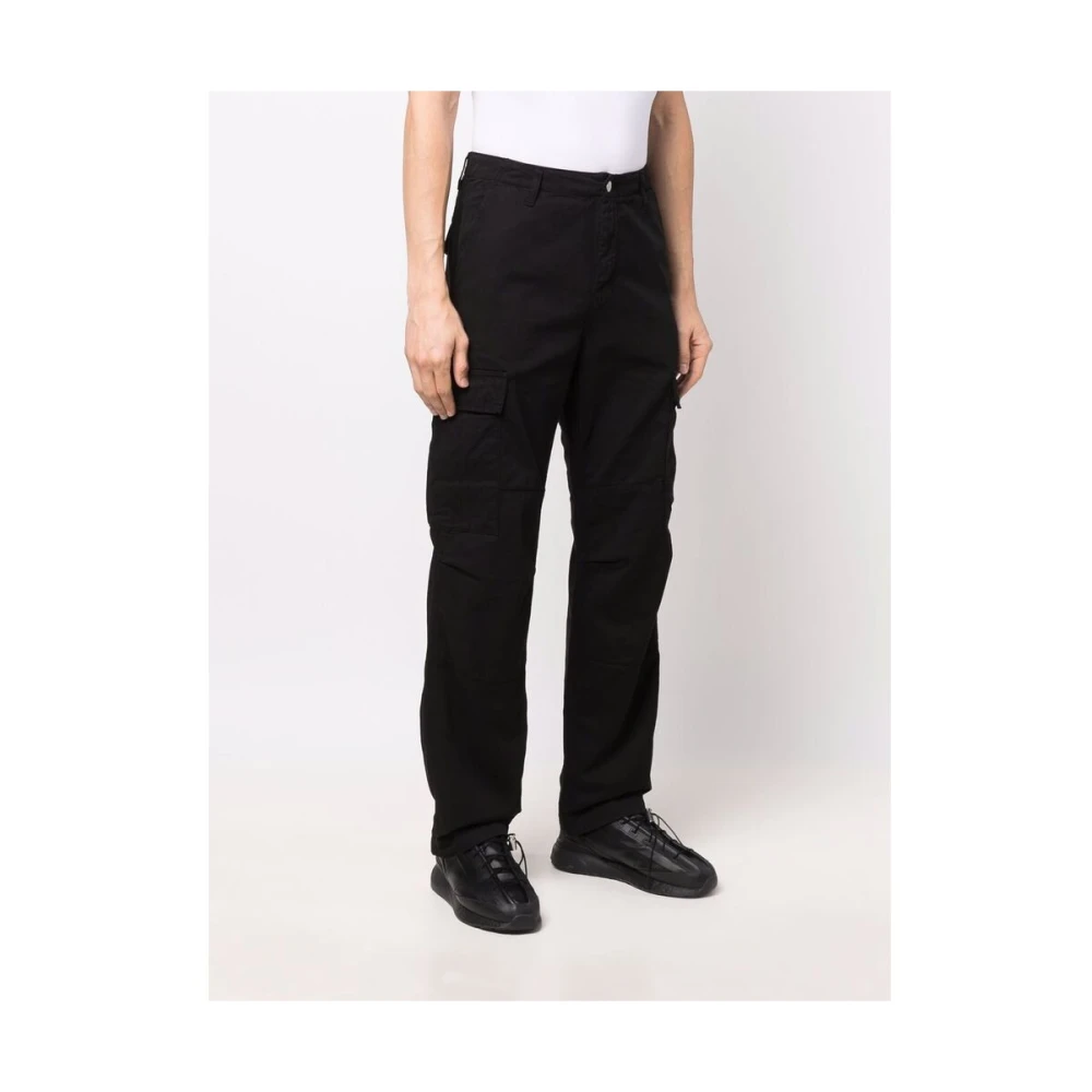 Carhartt WIP Zwarte Cargo Broek Rechte Pijp Black Heren