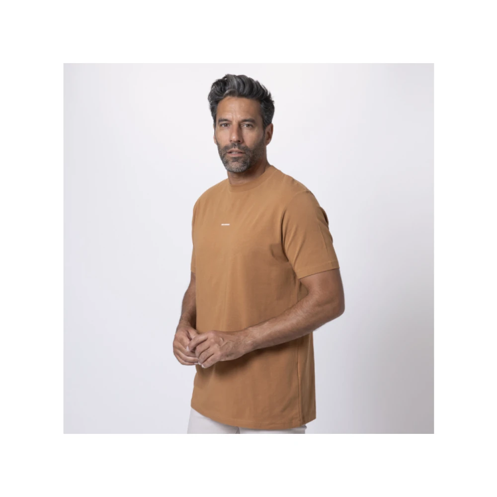 Karl Lagerfeld T-shirt camel met logo Brown Heren