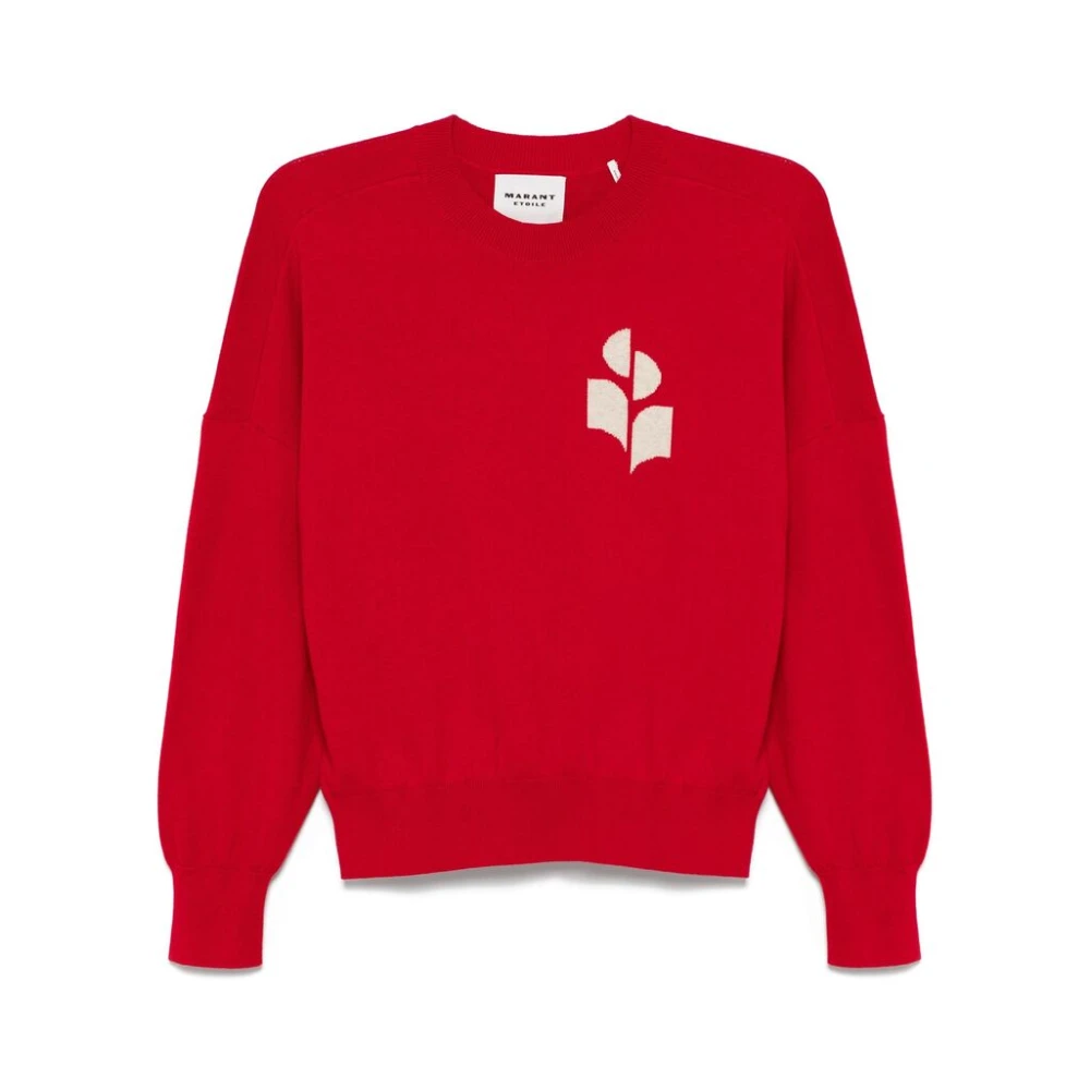 Isabel Marant Étoile Rode Logo Gebreide Trui Red Dames