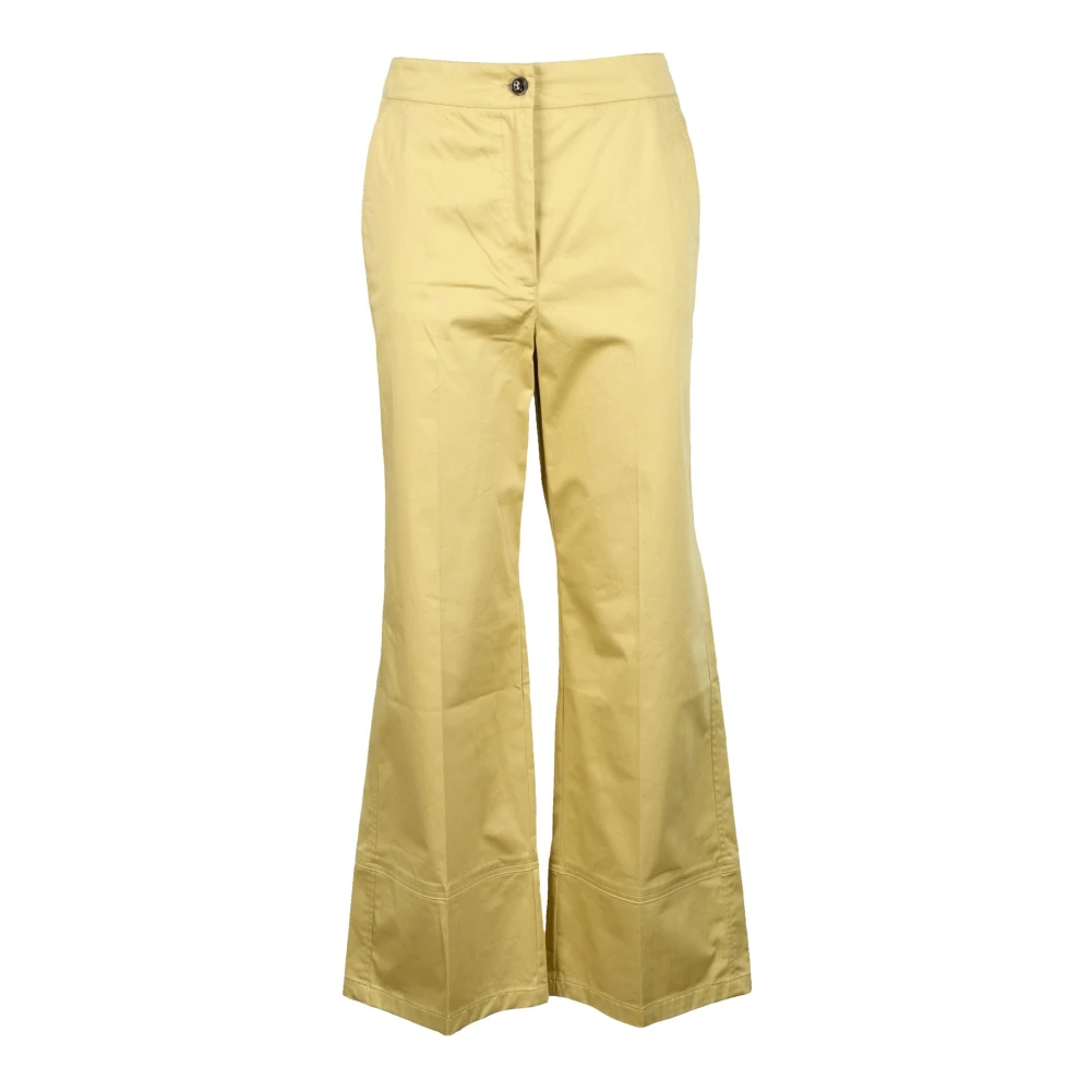 Marella Katoen Elastaan Broek Yellow Dames