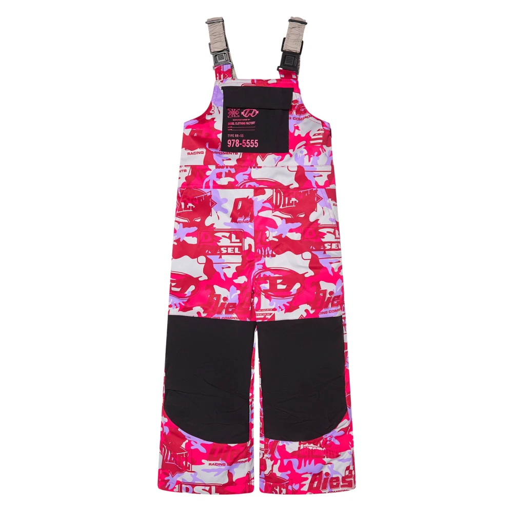 Diesel Girls Multicolor Racing Print Ski Salopettes - Kids Skiing - 14 Y - Kids