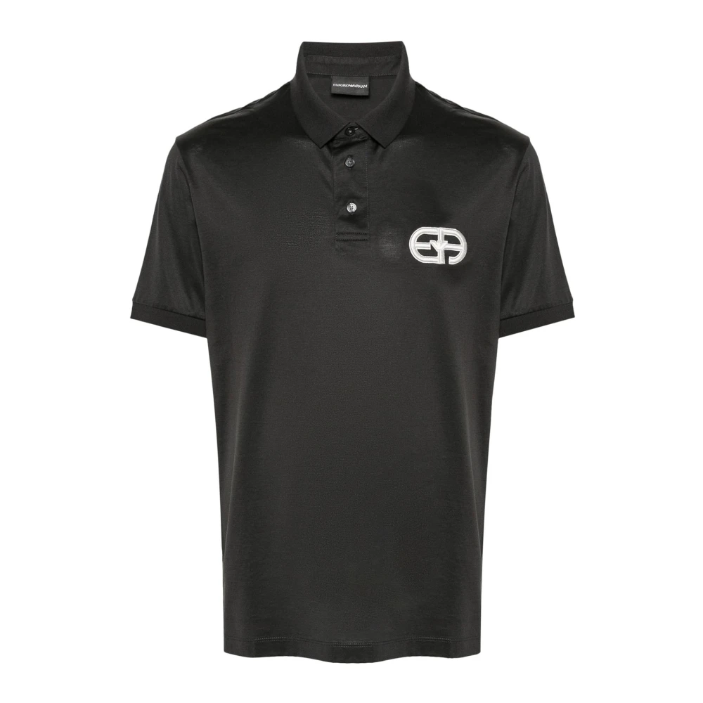 Emporio Armani Stijlvolle Polo Shirts met Logo Borduurwerk Black Heren