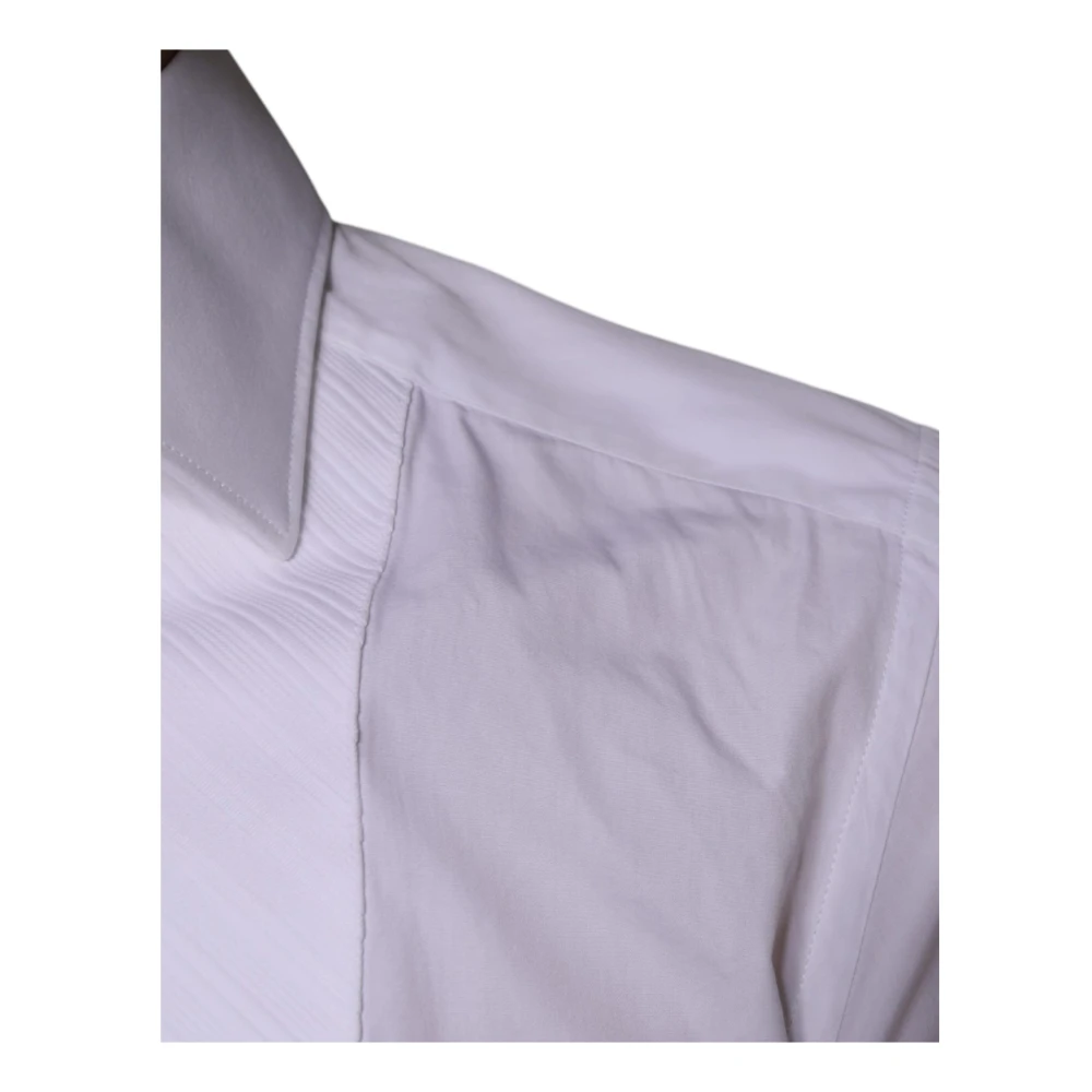 Dolce & Gabbana Witte Katoenen Poplin Formeel Overhemd White Heren