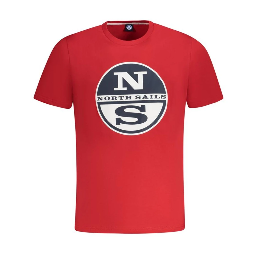North Sails Rode Katoenen Crew Neck T-Shirt Red Heren