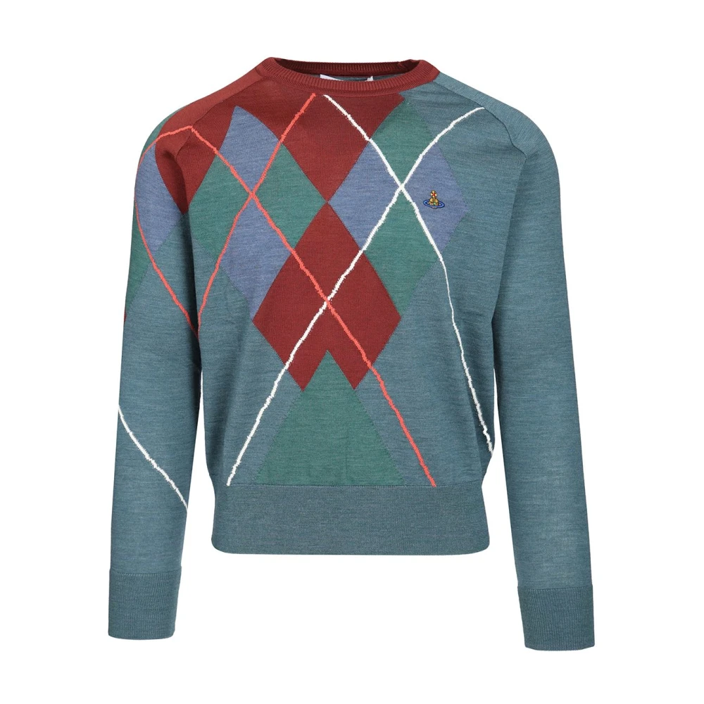 Vivienne Westwood Mannelijk Multicolor Truien & Vesten Heren, Veelkleurig, L, Katoen, Argyle Trui
